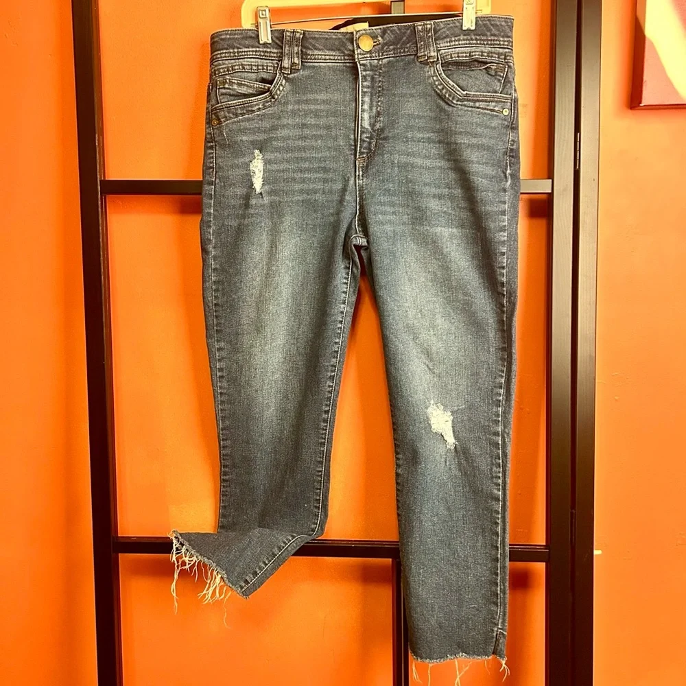 Democracy “Ab” Technology Distressed Raw Hem Skinny Jeans